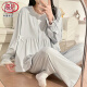 LangSha (LangSha) high-end confinement and pure cotton after taking pregnant women pajamas to breastfeed and breastfeed, sweat-absorbing May 6 thin style 3527-with chest pad/removable L [Suggested 90-115Jin [Jin equals 0.5 kg]]