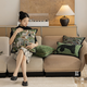 
Sanqihu New Chinese Green Light Luxury Sofa Pillow Cover Pillow Cover Pillow Cover Bed Pillow Cover Chuangying 1283 Zhuqing 45x45cm Pillow Cover
