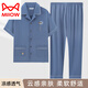 
Catman (MiiOW) men's pajamas summer pure cotton short-sleeved trousers thin loose plus size dad cardigan plus size home clothing set HM3884 blue XL recommended 120-140Jin [Jin equals 0.5 kg]