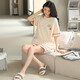 Pang Donglai DL Hongdou official website 2024 new pajamas for women's summer pure cotton shorts shorts spring and autumn summer style can be worn outside ZH-9856# shorts M (80-100Jin[Jin equals 0.5 kg])