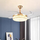 Leichte luxuriöse Kristallventilator leichte Schlafzimmer Esszimmer Unsichtbarer Decke Variable Frequenz Deckenleuchte Wohnzimmer Großer Windkraft Stille elektrische Lüfter 9274 Modell [Drei-Farben-Licht unterstützt Tmall Elf] 42 Zoll