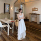
Dofinison Korean irregular white vest dress 2025 new summer niche design square collar sleeveless long skirt for women white vest dress M size