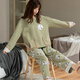 Yalu Pyjamas Frauen Frühlings- und Herbst Pure Cotton Long Sleeve Herbst Herbst Koreanische Version 2025 Neues Student Home Clothing Set OY679G M (geeignet für Gewicht 80-100 Jin [Jin Equals Equals 0,5 kg])