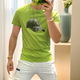 Giocp Hong Kong Trendy Brand Sommer Neuer mercerisierter Baumwollhut-Bügeln Diamant Kurzarm Internet Promi Persönlichkeit Trendy Slim Hälfte T-Shirt Männer Orange 733 Hut 3xl