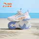 ANTA children's sandals, girls' shoes, 2025 summer new knob buckle breathable frame shoes, Baotou Yunyi beach shoes, girls, white/lotus orange 6910H-2 39