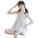 Lingting Eagle Cotton Girl Pyjamas 2025 Sous-souche Vest Top Princess Style Girl Baby Home Clothing Set [Cotton] L11301 Milk Abricot Color 170 8 Tailles [95-105cm / 20-30jin [Jin est égal à 0,5 kg]]]