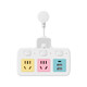 Macaron color conversion plug, short-line converter plug, Xiaomi's same model, one-turn multi-hole sub-control conversion socket, USB night light power converter row plug, flexible wired, one-turn two-point control ordinary model