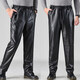 Zoscheter Pantalon en cuir masculin plus velours à vélo épaissis pour le pilotage Motorcycle imperméable du vent Verti