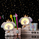 Cartoon Crown Rabbit Pen Downlight Office Desktop Dekoration Ornament Urlaub Geschenk 1049-12 Lollipop Sternhülle Sternlicht