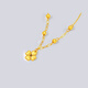 Saturday blessing Saturday blessing yellow 18K gold necklace for women, four-leaf clover gold bead pendant, shiny, light and luxurious holiday gift for girlfriend, necklace (40+5cm adjustable)