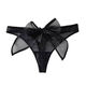 Sexy Thin Band Sexy Underwear Women's New 2023 Hot Style Low Waist Pure Sex Girls Raw Thong Panties Bow Embroidery M 1 Black