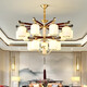 OPP (Opple) 2025 neuer Stil Abwärts alle Kupfer New Chinese Style Wohnzimmer Kronleuchter chinesischer Stil High-End Atmospheric Villa Restaurant Tea Room Hall 9889-10 Kupferköpfe Volles Spektrum Drei-Farben LED LED LED