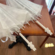 Mifei Transparent Umbrella Автоматический солнечный дождь с длинной ручкой складывающаяся двойная карикатура Симпатичная мультфильма Fresh Children Ins Студент Утолщенный Annuo Shu A3882 Red Boots Red Apple