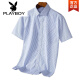 花花公子（PLAYBOY）爸爸装夏季短袖衬衫上衣2025新款休闲宽松男装衬衣爸爸装短袖衣服 DX6624 43 体重约170180斤