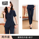 Bai Xiens Vertriebsarbeitsanzuganzug und sexy Frauen Sommer 2025 Neues Small Temperament Professional Rezeption Manager 9731 kurzärmeliger grauer Anzug + Rock <.Sehe Bild> s