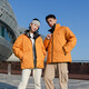 Puma (Puma) Anzug für Männer und Frauen, Winterpaare warme Sport-Down-Jacke, Plüschhosen Stricker Casual Hosen 685320-01+682724-01 xs