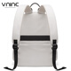 第九城（V.NINE）书包初中生女生大容量双肩包简约休闲电脑包大学生中学生轻便背包 米色