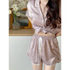 
Shantoulin Village pajamas for women in summer ice silk thin short sleeves 2024 new internet celebrity casual home clothing summer suit light yellow_#YX-9214 M [75-98]Jin[Jin equals 0.5 kg]