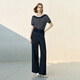 Women's 2025 summer wide-leg pants commuting thin trousers versatile casual pants Khaki M