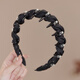 Pretty three-year-old rhinestone pearl high skull headband light luxury women's 2025 new fluffy high hairpin face wash non-slip headband hair accessory black pearl rhinestone headband to show hair volume