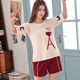 
Chuangjing Yishang Women's Pajamas 2025 New Summer 2025 New Summer Pajamas Women's Summer Cotton Short Sleeve Two-Piece Set Summer YZT9855 M Women's Model Recommended 80-100Jin [Jin equals 0.5 kg]