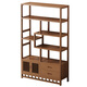 Jinghengbo ancient solid wood Chinese tea display cabinet tea shelf storage rack tea room tea cabinet tea accessories storage cabinet six layers classic 80CM-picture 2 style