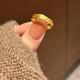 OEMG Old Phoenix Gold Store Model 18k Gold Plated Silk Ring Ancient Gold Color Valentine's Day Confession Gift for Girlfriend (Silk Road) Ring Opening