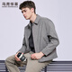 Mark Huafei Windproof and Anti-wrinkle Motorcycle Lapel Jacket Men's 2025 Autumn New Workwear Street Jacket Trendy 1554 Gray 003 L 175