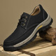 Rankdavid Light Luxury Nouvelle marque 2025 Spring and Summer Live diffusée Nouvelles chaussures masculines à lacets de grande taille Cowhide Casual Black Leather Shoes Men's Real JCG9715 Black 39