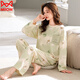 
Catman (MiiOW) pajamas for women in spring and autumn pure cotton large size loose long sleeves for students to wear on the outside Korean style suit winter and summer home clothes Navy blue GXT9923 picture color M (recommended 75-95Jin [Jin equals 0.5 kg])