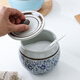 Carole ceramic high temperature resistant lard jar old-fashioned household kitchen oil-splashed pepper special jar with lid salt jar blue and white porcelain anti-cracking small blue and white + spoon 280ml
