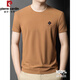 Pier Cardin Mulberry Silk Camiseta de manga corta para hombres Summer New Round Color sólido Versátil Camiseta informal de gran tamaño 13578 L 170 [recomendado 120-140Jin [Jin iguala 0.5 kg]]]
