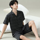 UKUHPK Pyjama Herren Sommer 2025 Sommer Dünne Kurzarmshorts Anzug für locker und größere Größe für den Verschleiß im Freien. 6625 Herrenmodell M Standard (High 165100 Jin [Jin entspricht 0,5 kg]))