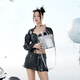 JellyToyboyJTB bag. New fashion commuter handheld crossbody bag women's bag small bucket cabbage basket tote bag Star Silver