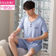 
Modal large-size pajamas men's 2025 new summer modal short-sleeved casual suit for men's home clothes AYX-3519 royal blue L (120-135Jin[Jin equals 0.5 kg])