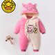 G. DUCKKIDS婴儿连体棉服秋冬新款可爱卡通新生宝宝加绒加厚带帽耐脏保暖衣 TY9732红色福气龙  儿童节礼物 100cm【25-32斤】