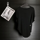 Yimuqi Lazy Style Bat Sleeve Waisted Ice Wire Sweater Women's Summer New Irregular Loose Short Sleeve Black 9221 One Size One Size