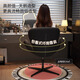 Menile French light luxury minimalist style makeup stool bedroom cloakroom dressing table makeup chair nail salon special chair high-end black-black right-angle style leather