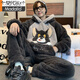 Modal Herren Pyjamas Herrenkoralle Velvet Winter Student Cartoon Lose Winter Flanell verdickte Plüsch-Kleidungsstückset *Zs *9902 [doppelseitiger Plüsch-Set] XL Standard (130-150jin [Jin gleich 0,5 kg]))