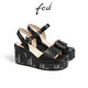 FED strap leather sandals summer new style women's shoes sequin thick-soled heeled sandals women's D0426-YA687