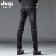 JEEP SPIRIT吉普牛仔裤男士春秋季修身小脚休闲裤2025新款弹力黑色直筒长裤子 1048黑色 28
