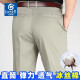 Baisi Shield autumn and winter men's earthy casual pants men's pants loose straight cotton thick middle-aged and elderly dressed in father-style pants 695-light brown corduroy 29 size 2 feet 2 waist circumference