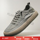 Zapatos de lona de alta gama KLWP Hong Kong High-End de alta gama para hombres con un pie, zapatos casuales transpirables de verano, zapatos deportivos suaves, gris 40