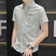 Gy Goldlion [Code cassé pour ramasser la bonne affaire] Summer Min's Slim Shirt Short à manches à manches courtes à manches à manches courtes et à la mode décontractées et polyvalentes Étudiant 844 Kaki 2xl