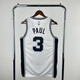 NBA KIDS23赛季马刺黑白色3篮球服球衣热压美式宽松透气速干无袖运动背心 黑色上衣3号 XS