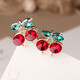 Nuevo estilo coreano de la mujer linda crystal rojo cherry internet celebridad pequeña clip clip clip bang clip de pelo de la frente de la frente de la frente