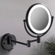 GWT Bathroom Folding Mirror Wall-mounted Telescopic LED Beauty Mirror Hotel Bathroom Lighted Cosmetic Mirror Double-sided Mirror Free of Holes Star Selected LED Silver-Plug Type