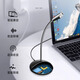 Fashion tribal desktop microphone computer 3.5 wired external microphone USB e-sports online class game voice recording desktop video conference anchor live broadcast external sound card desktop notebook HD version-USB black + headset