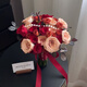 Rosas rojas simuladas de Weici y pequeño libro rojo en el mismo ramo de boda rosa rosa rosa novia de la novia sosteniendo flores rosa roja rama individual