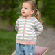 
David Bella [same style in the mall] Girls' sweater jacket Spring clothes Baby girl rabbit ear hat knitted cardigan